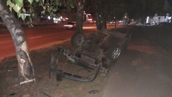 В Ставрополе лихой водитель влетел в дерево и перевернулся